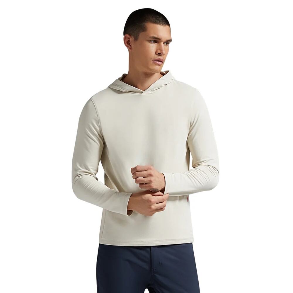 G/FORE Brushed Back Tech Golf Hoodie in Stone size Medium